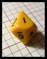 Dice : Dice - DM Collection - 10D Yellow with Black Numerals Elongated Interesting 7 Ebay 2009